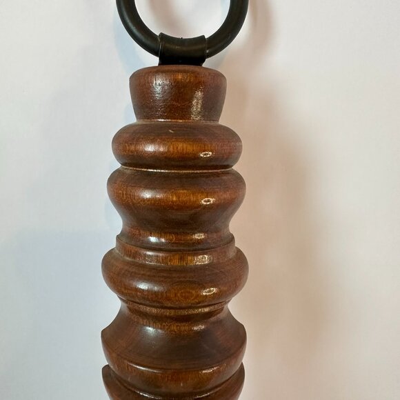 Homco Vtg Dark Wood Double Candelabra Sconce w/2 Clear Crystal Glass Pattern - Picture 5 of 9